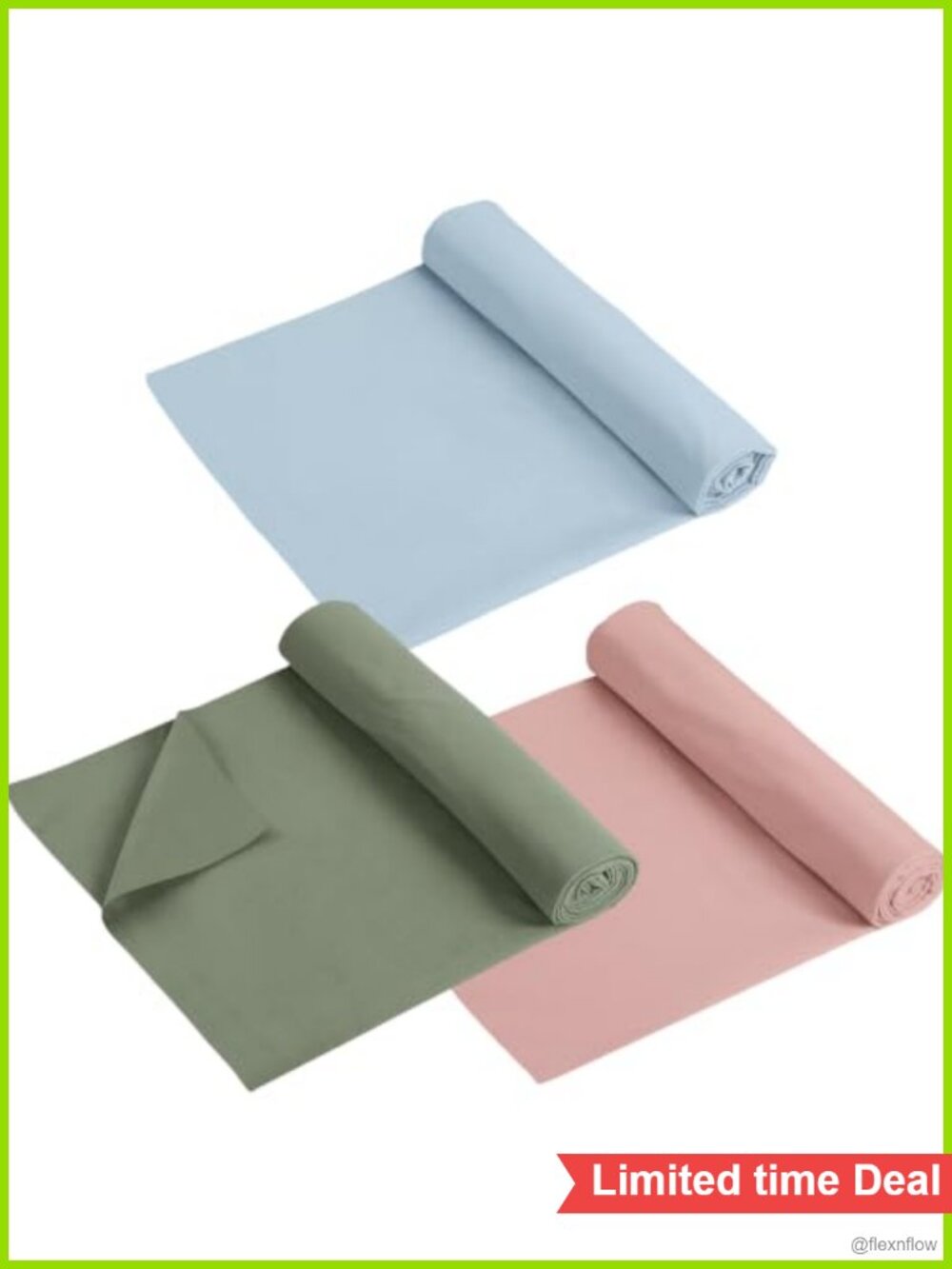 3 Pack Suede Yoga Towels 26x73 Non-Slip Microfiber Absorbent